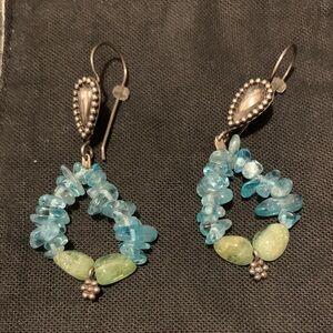 Blue and Green Beaded Earrings